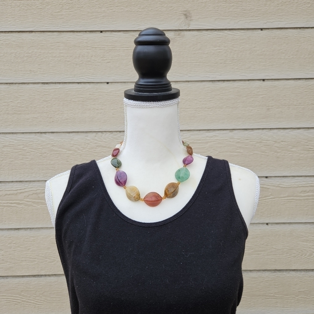 multicolor acrylic beaded necklace